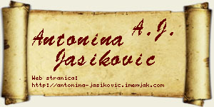 Antonina Jasiković vizit kartica